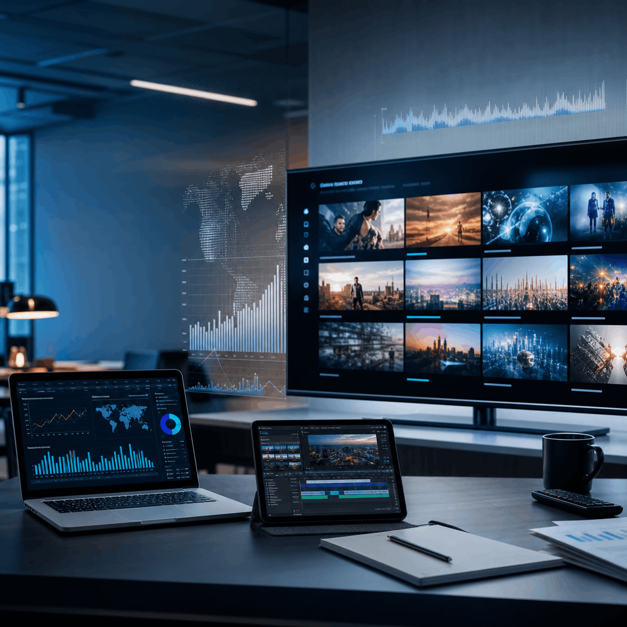 Streaming media analytics dashboard for internet TV and online video business coverage